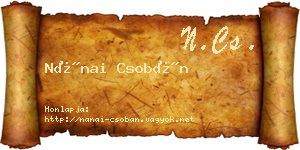 Nánai Csobán névjegykártya